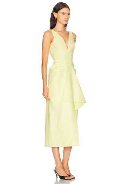 Givenchy Long Wrapped Dress In Leather In Yellow