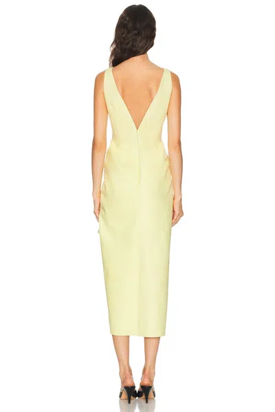 Givenchy Long Wrapped Dress In Leather In Yellow