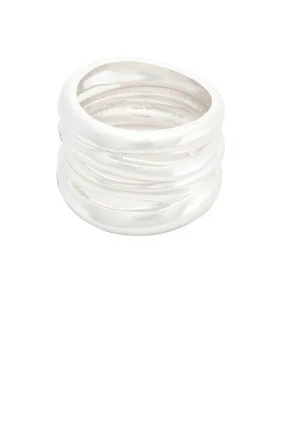 Same Layered Tower Bangle In White