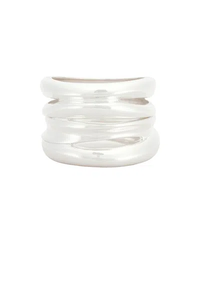 Same Layered Tower Bangle In White
