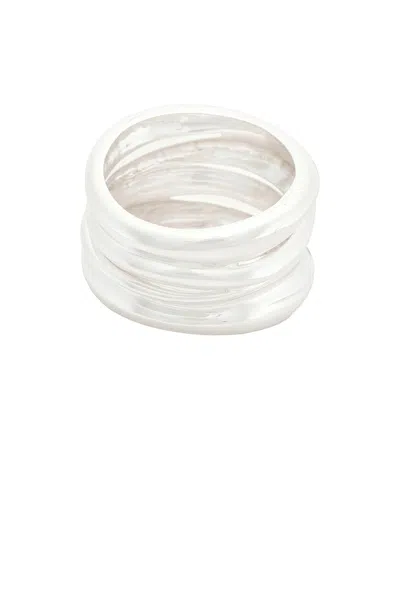 Same Layered Tower Bangle In White