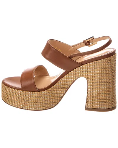 Baldini Leather Sandal In Brown