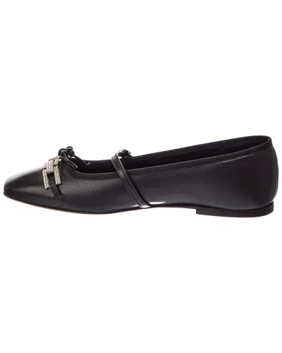 Baldini Leather Ballet Flat In Black