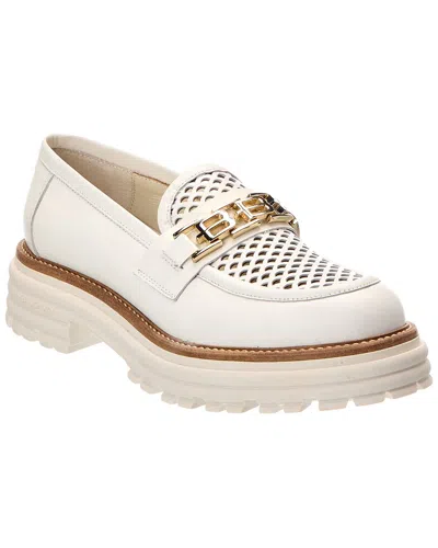 Baldini Leather Loafer In White