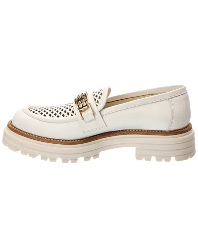 Baldini Leather Loafer In White