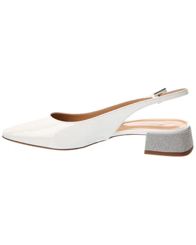 Baldini Patent Slingback Pump In White