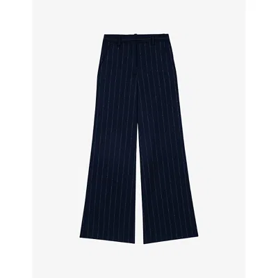 Maje Stripe Suit Trousers In Blue