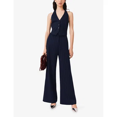 Maje Stripe Suit Trousers In Blue