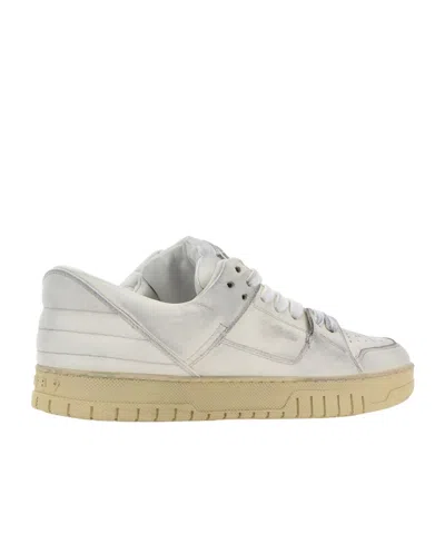 1989 Studio Lived-in Leather Skate Dirty Mid-top Sneakers In Black