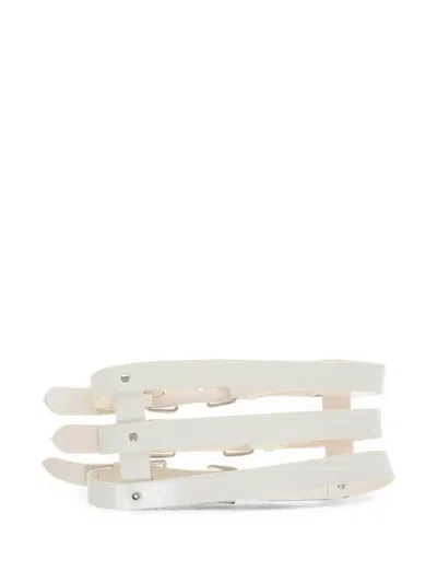 Dsquared2 Leather Bustier Belt In White
