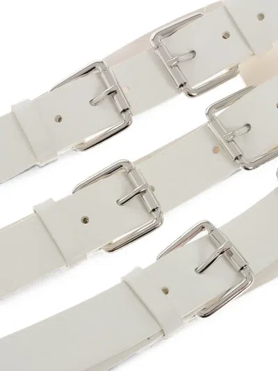 Dsquared2 Leather Bustier Belt In White