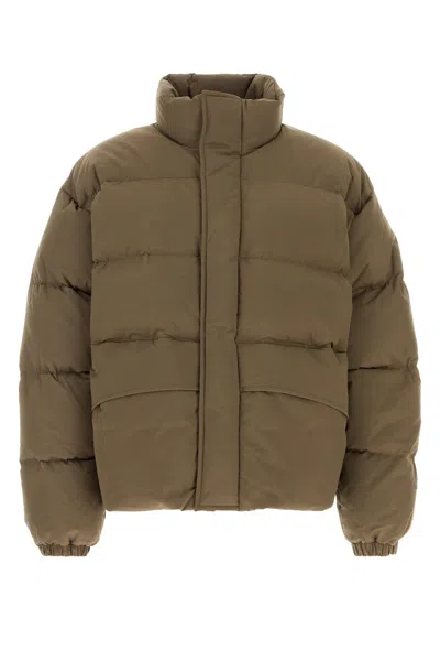Jil Sander Mud Polyester Down Jacket In Brown