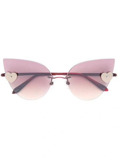 Shop Sama Eyewear Loree Rodkin Kiss Sunglasses In Red