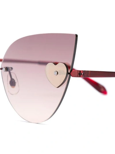 Shop Sama Eyewear Loree Rodkin Kiss Sunglasses In Red