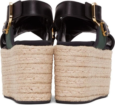 Shop Marni Green Criss-cross Platform Sandals