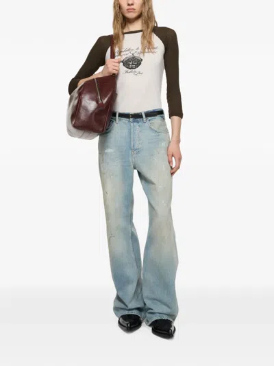 Acne Studios Logo Cotton Jersey T-shirt In Brown