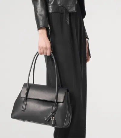 Tom Ford Medium Leather Eclipse Shoulder Bag In Black