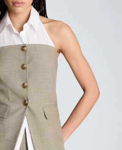 Kenneth Cole Strapless Vest With Removeable Halter In Multi