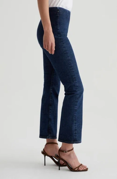 Ag Farrah Pull-on Ankle Bootcut Jeans In Blue