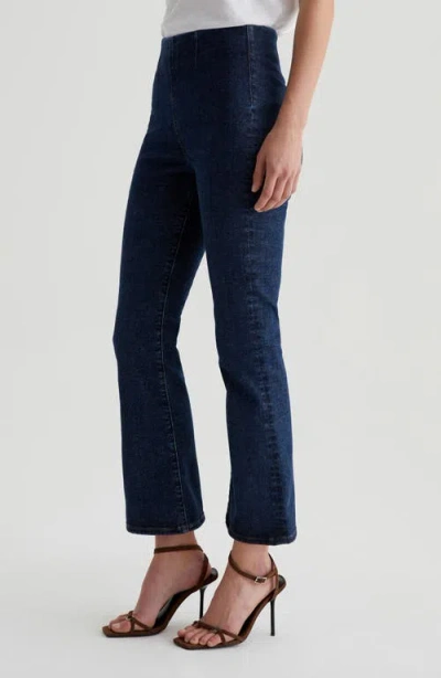 Ag Farrah Pull-on Ankle Bootcut Jeans In Blue