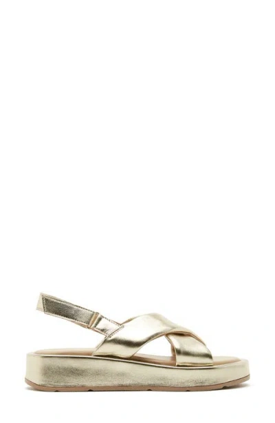 La Canadienne Axis Leather Platform Sandal In Gold