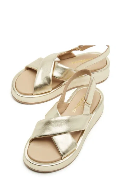 La Canadienne Axis Leather Platform Sandal In Gold