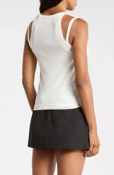 Helmut Lang Double Strap Racerback Tank In White