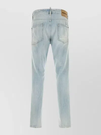 Dsquared2 Teddy Denim Jeans Patchwork Distressed Design In Blue