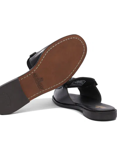 Sebago Slip On Slides In Black