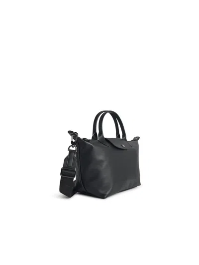 Longchamp Bag With Black Lear 's Le Pliage Xtra' Handle In Black