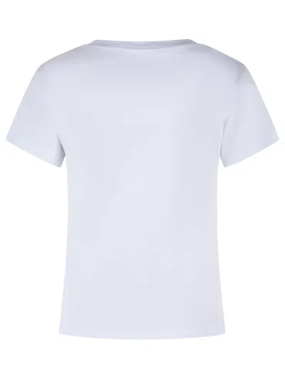 Ganni Organic Cotton T-shirt With Front Print In White