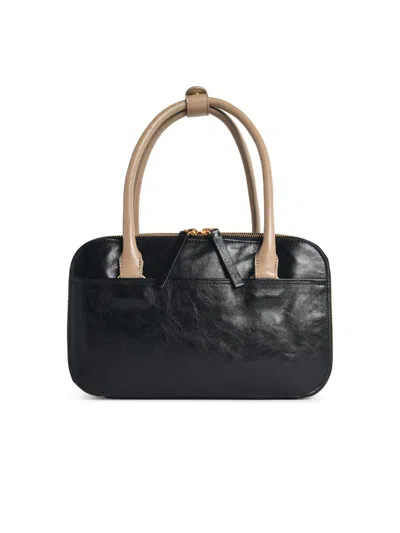 Marni Small Boxyne Rectangular Two Tone Bag In Black