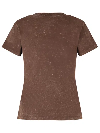 Ganni Future Jersey Baby Fit Banana In Brown