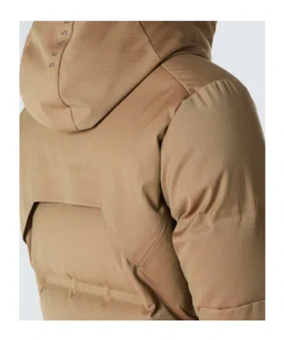 Sease Nordend Wool-blend Down Jacket In Brown