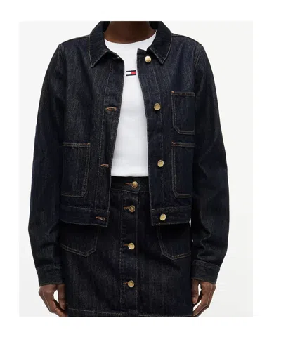 Tommy Hilfiger Button-up Denim Jacket In Black