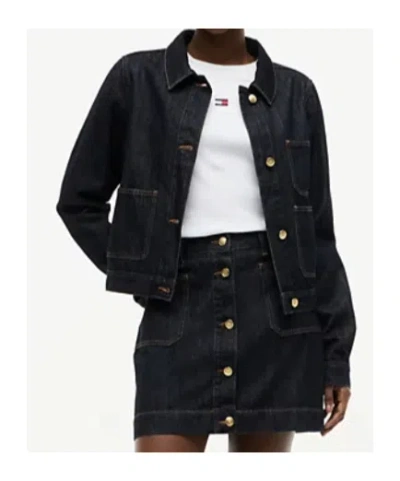 Tommy Hilfiger Button-up Denim Jacket In Black