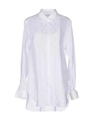 Ermanno Scervino Solid Color Shirts & Blouses In White