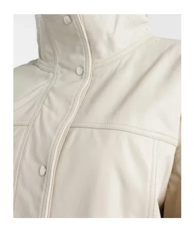 Rohe Leather Bomber Jacket In White