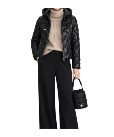 Herno Black High Neck Drawstring Double-slider Zip Polyamide Down Jacket In Black