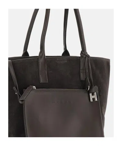 Hogan Double-handle Shoulder Bag In Brown