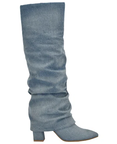 Guess Geima Pointed Toe Slouch Foldover Boot In Multi