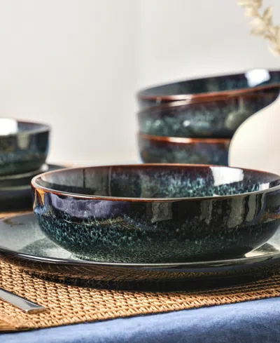 Stone Lain Remy Stoneware 24-piece Dinnerware Set In Black