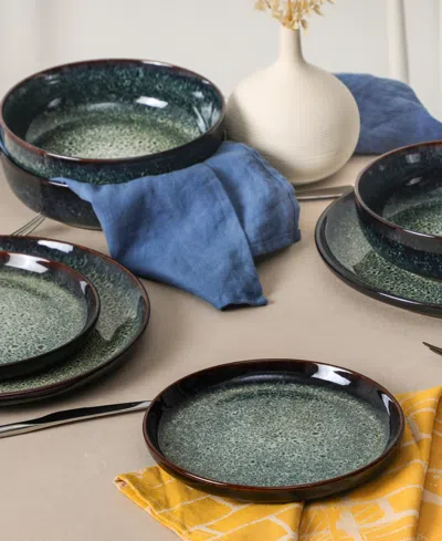 Stone Lain Remy Stoneware 24-piece Dinnerware Set In Black