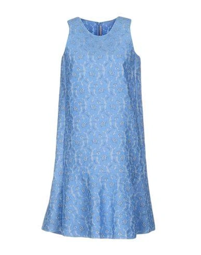 Shop Ermanno Scervino Short Dress In Pastel Blue