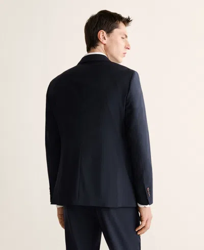 Mango Venice Slim Fit Virgin Wool Jacket In Blue