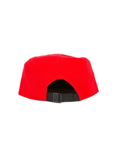 Shop Maison Kitsuné 'parisien' Embroidered Cap In Red