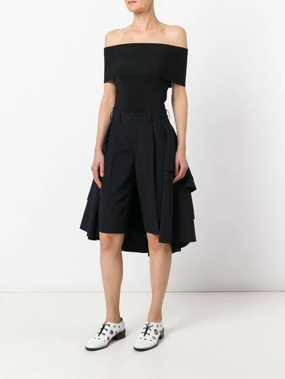 Shop Comme Des Garçons Layered Back Skirt Shorts