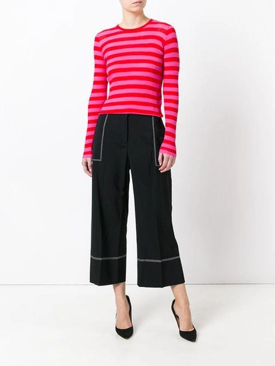 Shop Ermanno Scervino Cropped High-rise Pants In Black