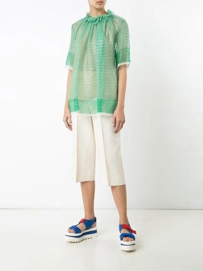 Shop Stella Mccartney Ruched Blouse In Green