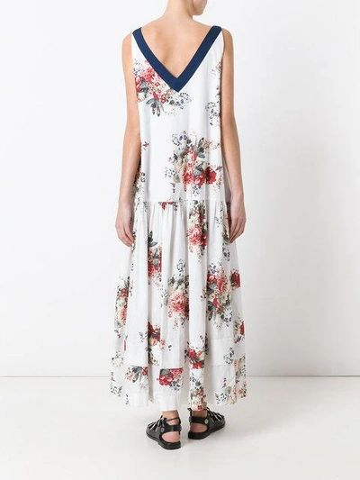Shop Antonio Marras Floral Print Embroidered Dress - White